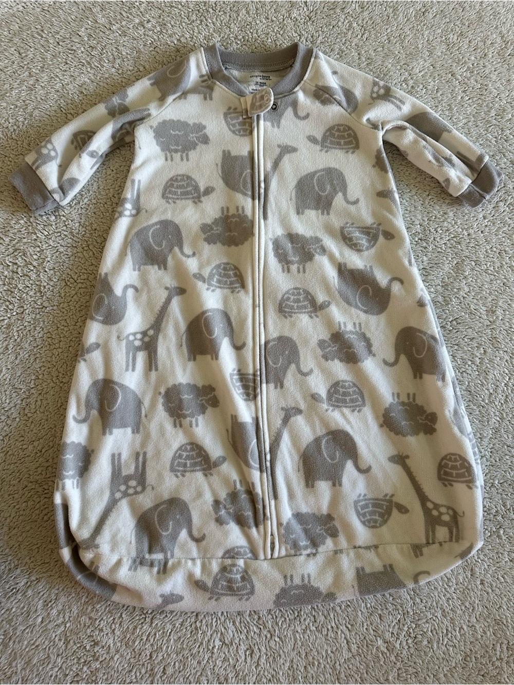 🦋Carter's Cream & Gray Animal Print Sleep Sack